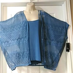 NWT Ali Miles Cami & shrug set. Size small blue in color. Perfect for spring.